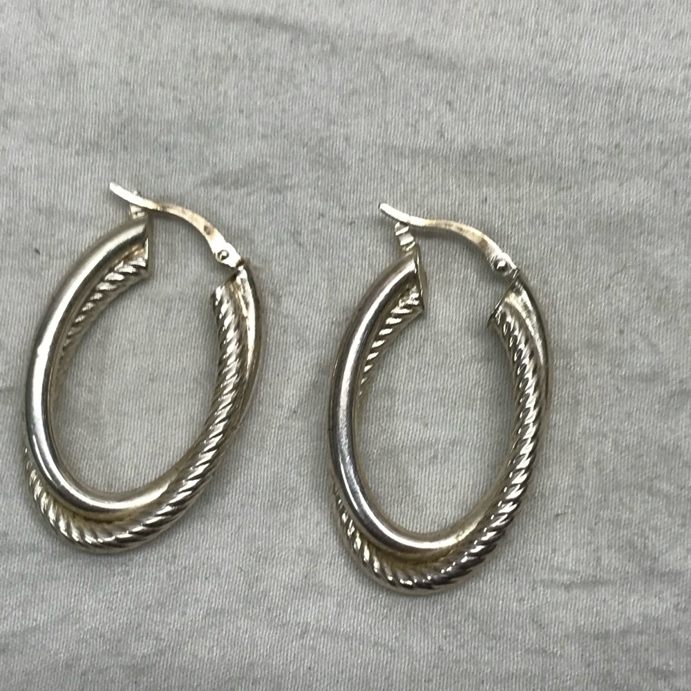 Double Hoop Sterling Silver Earrings JCM Jacmel Mauritius